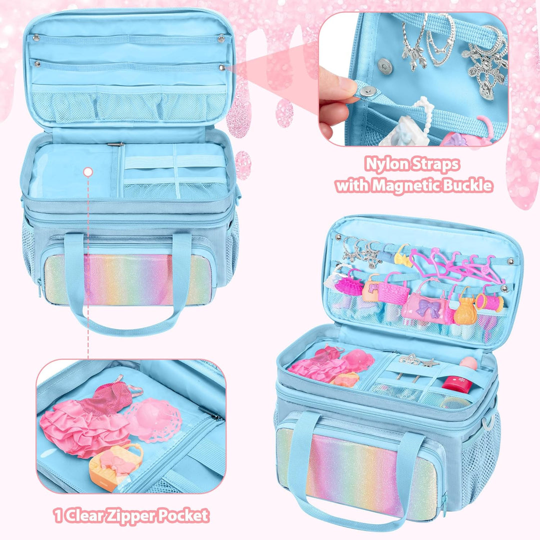 GRAOSO Funda de transporte compatible con ropa de muñeca Barbie, or...