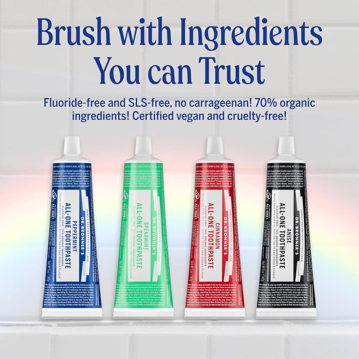 Dr. Bronner's Pasta de dientes All-One - Anís, 5 onzas, paquete...