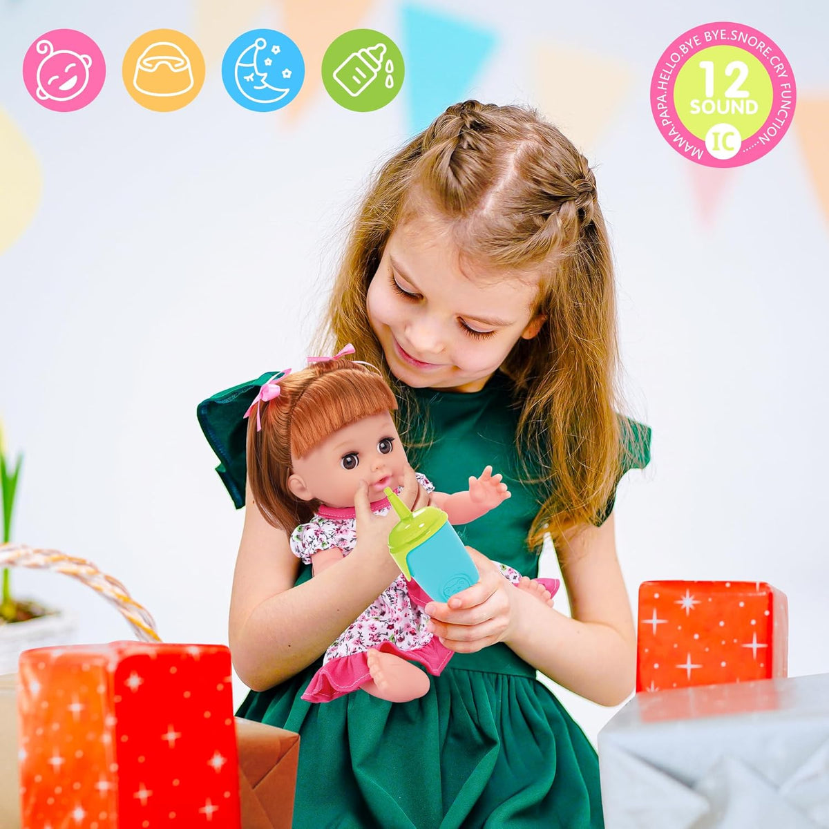 Juego de juguetes para muñecas de bebé, juguetes de muñeca
