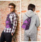 Bandolera cruzada para hombres y mujeres, mochila casual para el hombro, bolsa de pecho para senderismo y viajes (pequeña, púrpura)