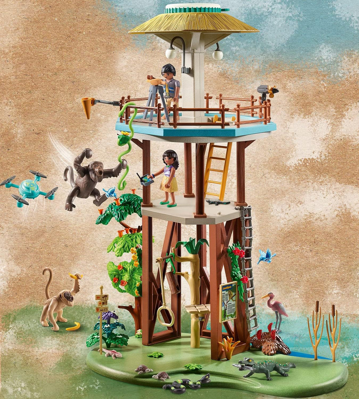 Playmobil Torre de investigación Wiltopia con brújula