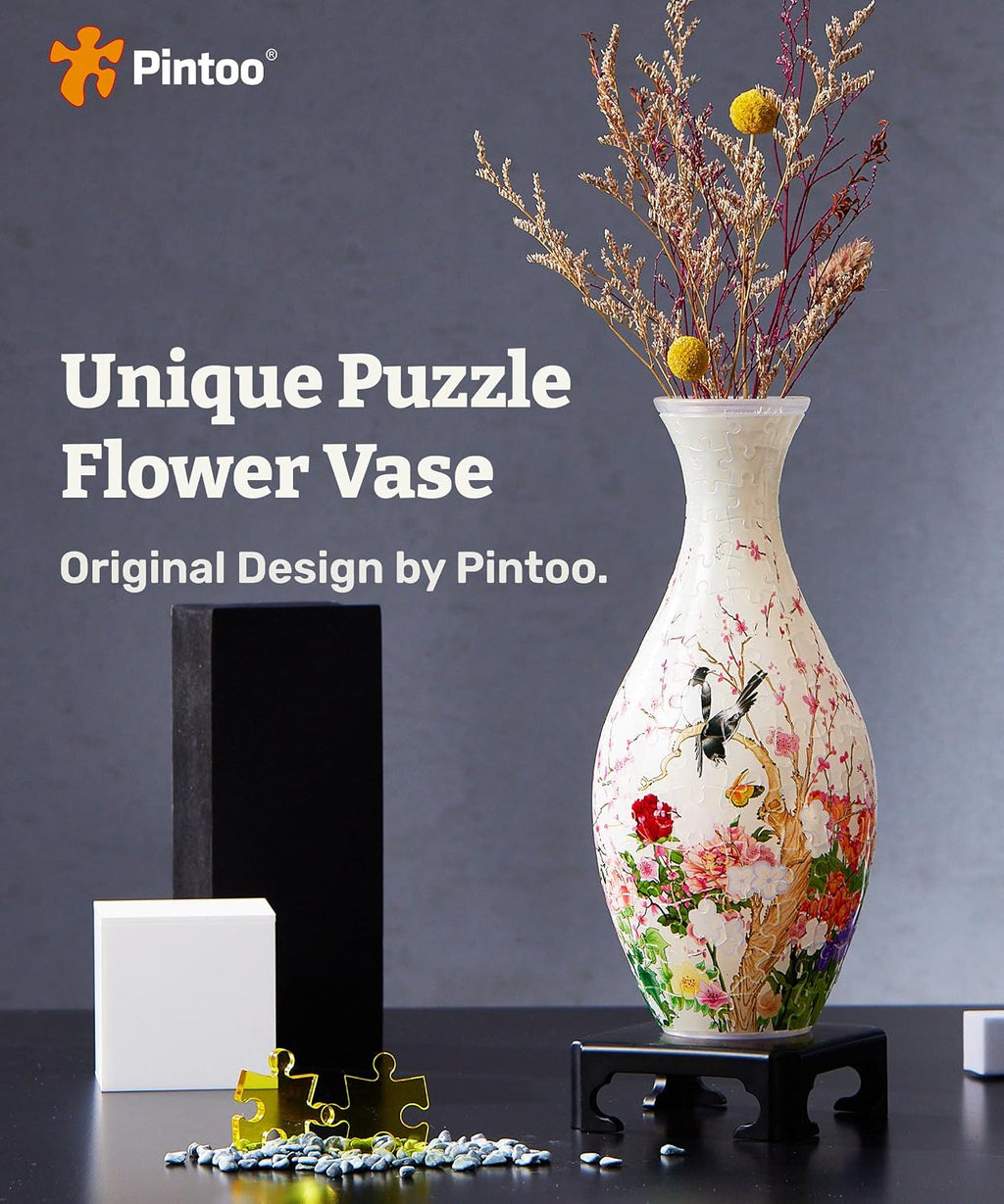 Pintoo Unique 3D Puzzle Vase para Adults - 160 Curved Plastic Pieces [S1035]