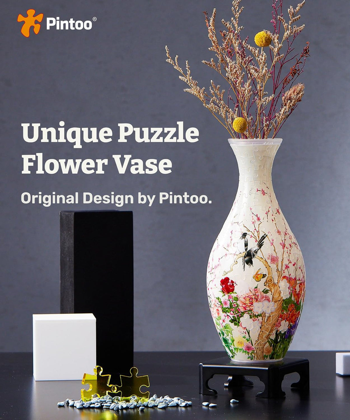 Pintoo Unique 3D Puzzle Vase para Adults - 160 Curved Plastic Pieces [S1035]