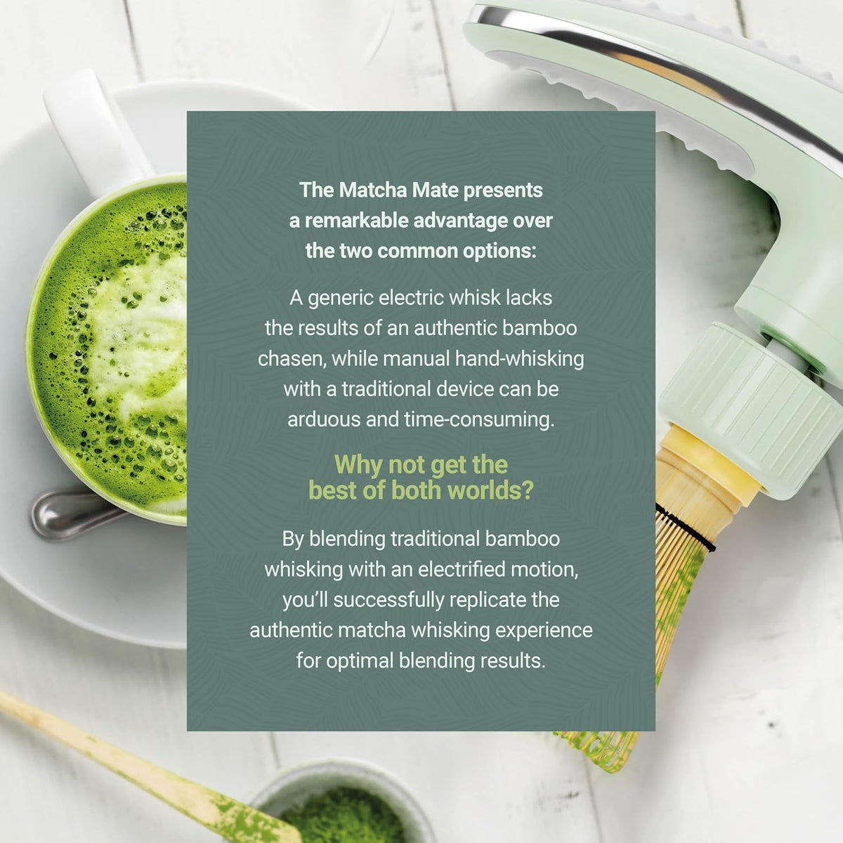 Matcha Mate Batidor de bambú eléctrico - Batidor tradicional