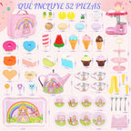 Juego de té de princesa con cafetera, juego de simulación para