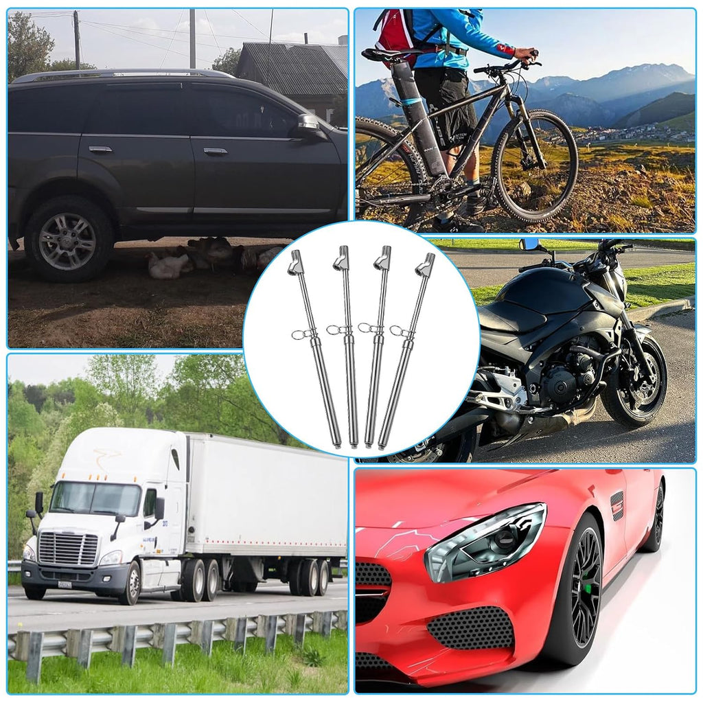 Medidor de neumáticos de doble cabezal de 12 pulgadas, medidor de presión de aire resistente para auto, camión, automóvil, caravana, furgoneta, rango de 10-150 PSI (plateado)