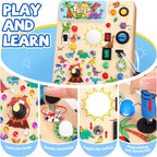 Tabla de actividades para niños pequeños – Juguete educativo Montessori para niños y niñas de 1 a 3 años | Actividad de aprendizaje sensorial apta para viajes | Ideal para niños con autismo