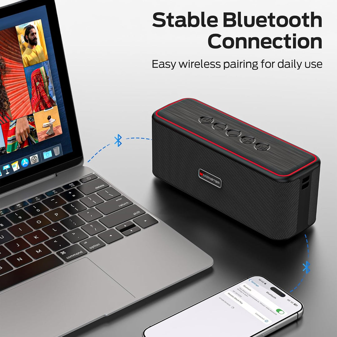 Monster Shock Plus - Altavoz Bluetooth, altavoz portátil con sonido...