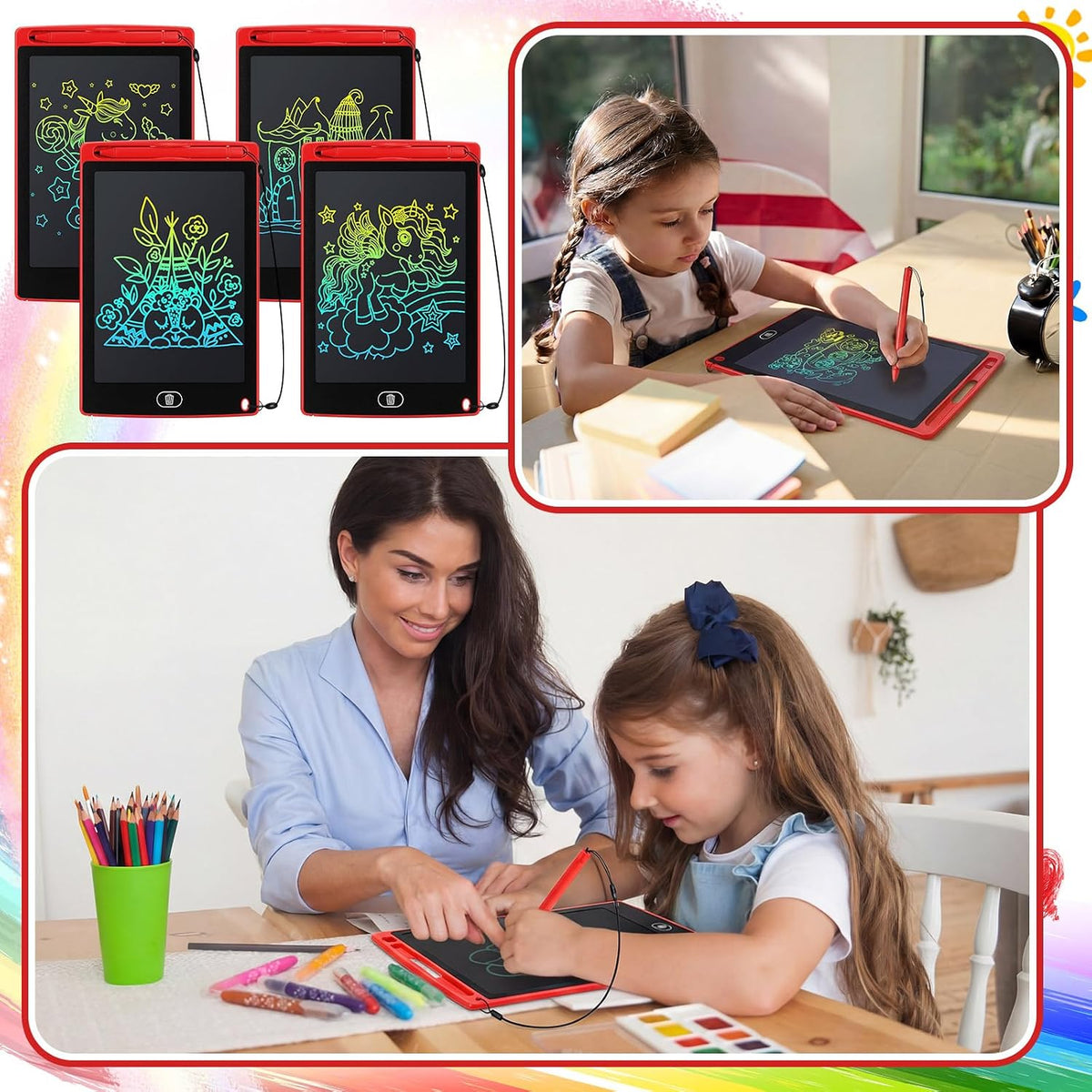 Zhehao Tableta de escritura LCD de 32 piezas para niños 8.5 "borrable