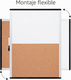 Amazon Basics Combo magnético de borrado en seco y tablero de corcho, de doble cara, ligero, fácil de instalar, marco de plástico/aluminio, 17 x 23 pulgadas