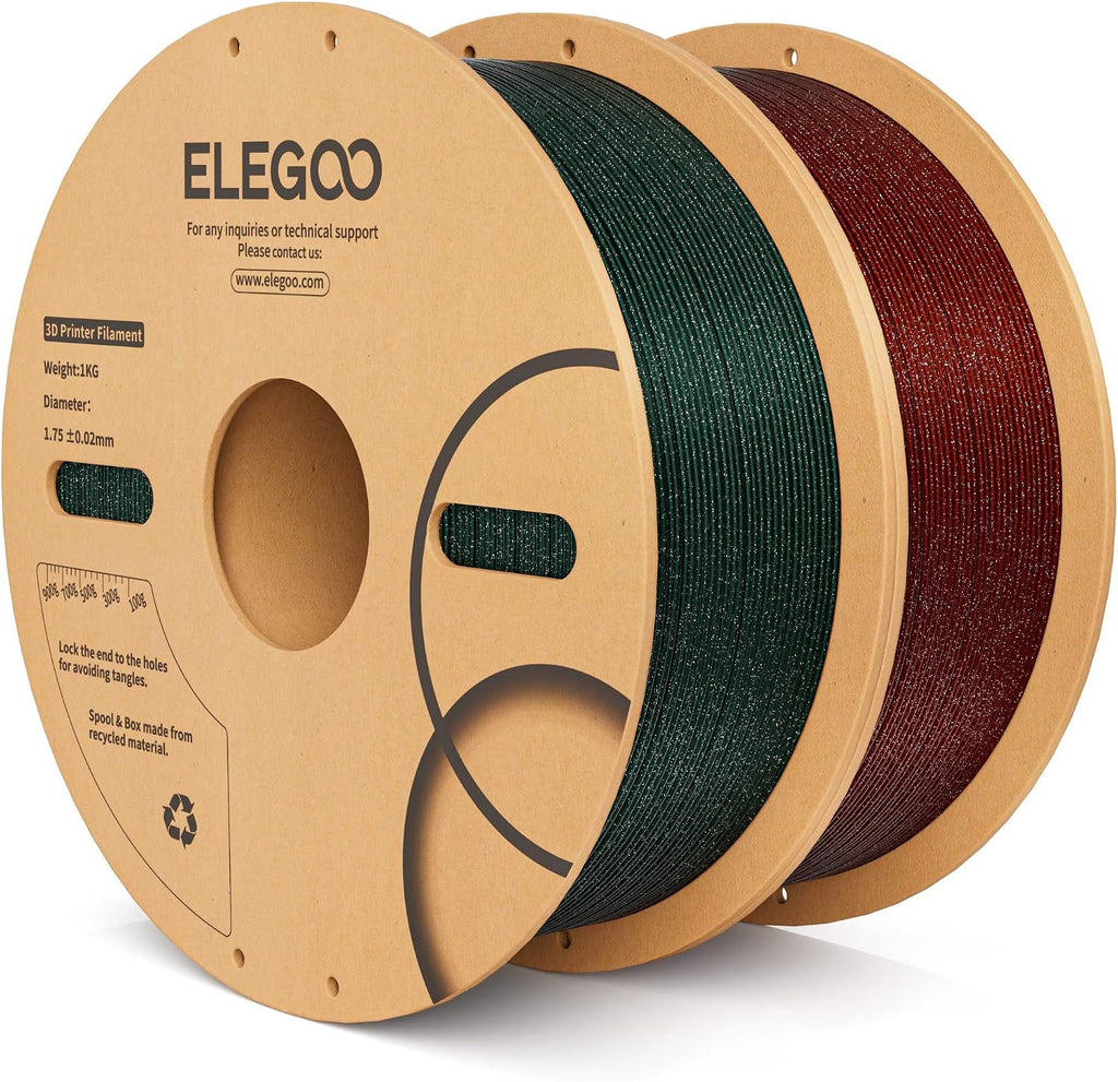 ELEGOO Filamento PLA para impresora 3D de 0.07 in, 4.4 lbs, rojo br...
