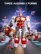 MIEBELY 3 en 1 Robot Dino Magnético que se Transforma Construcción para Niños
