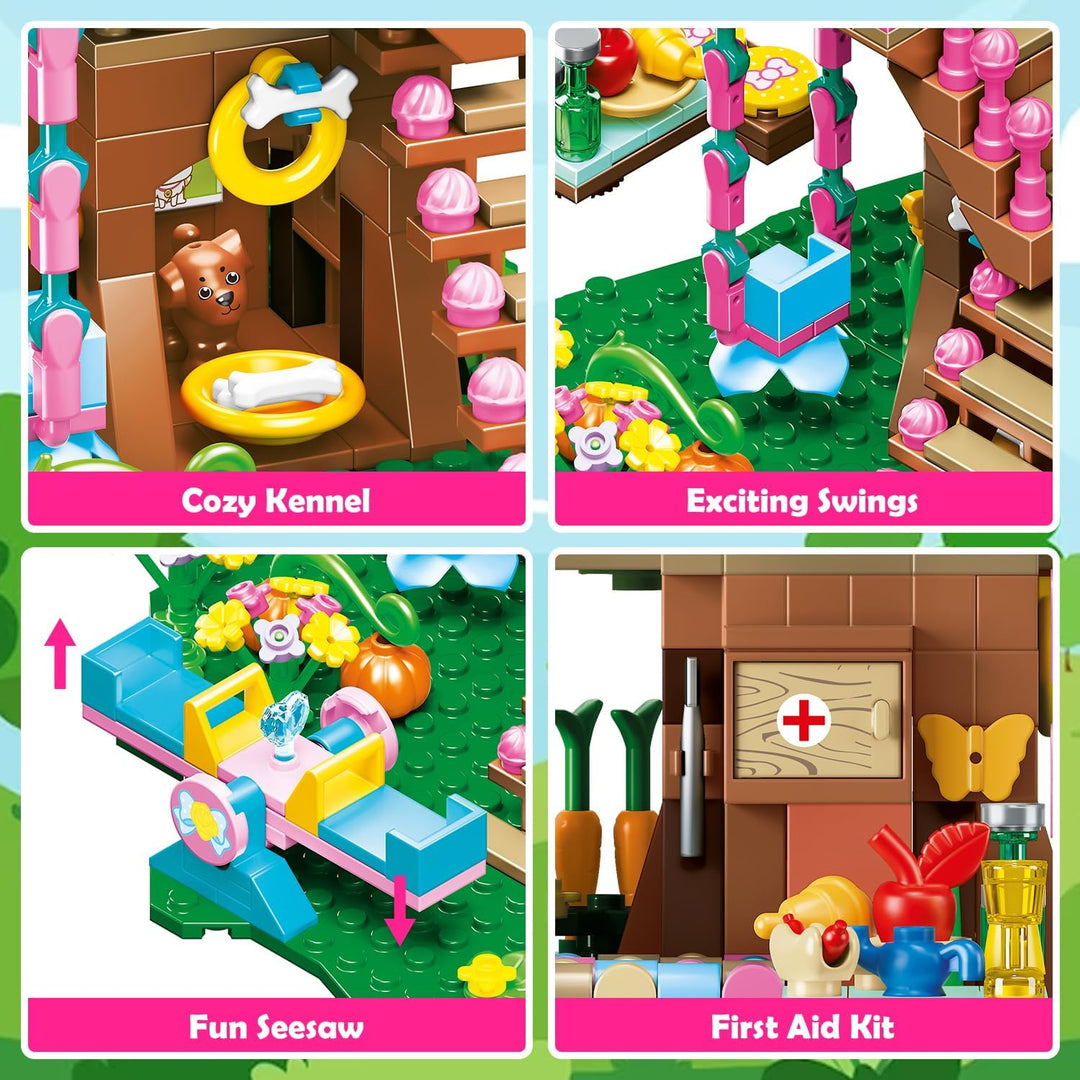 HOGOKIDS Juego de construcción de casa de árbol con luz