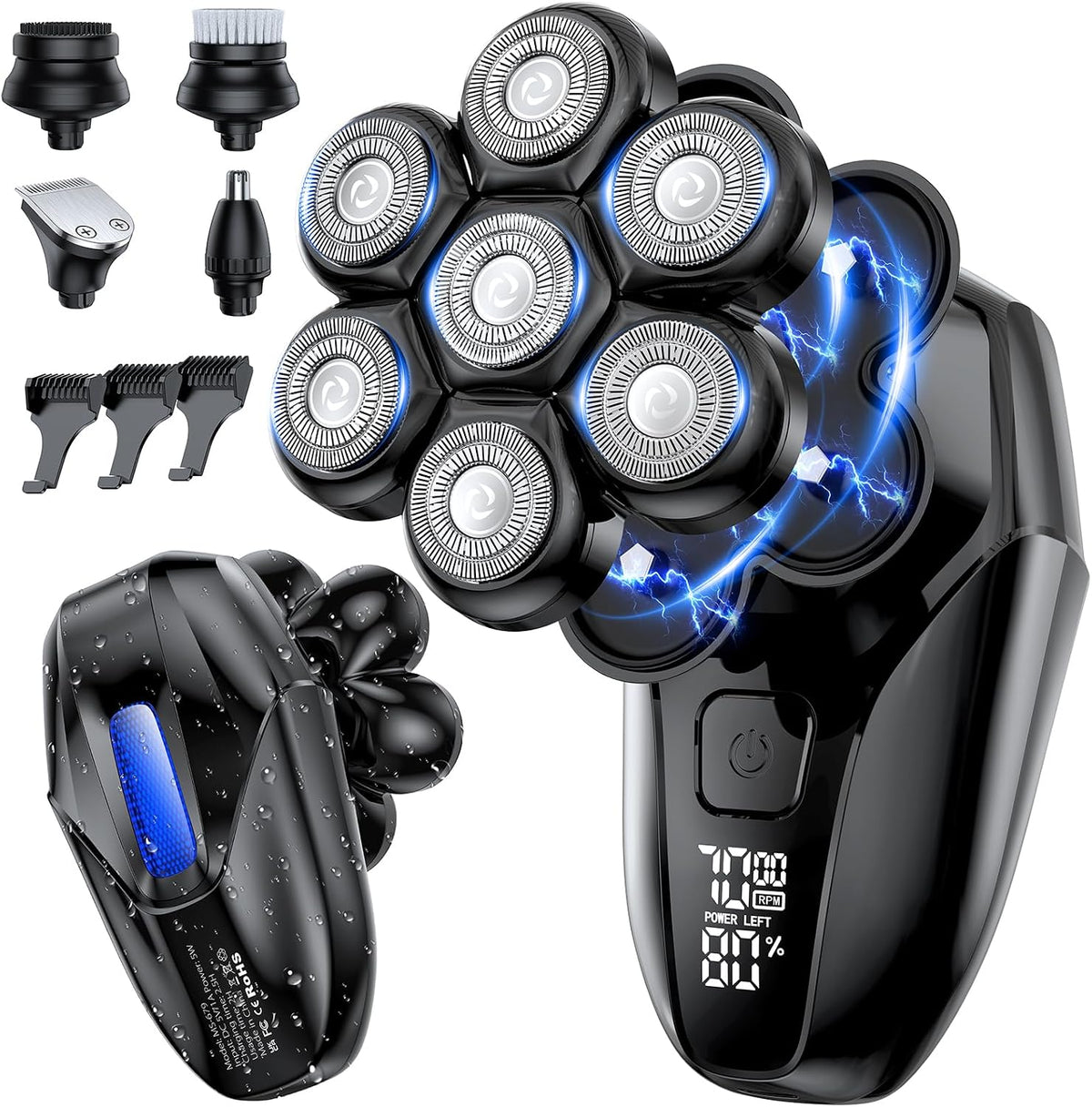 Vylto Afeitadoras de cabeza para hombres calvos, kit de aseo eléctr...
