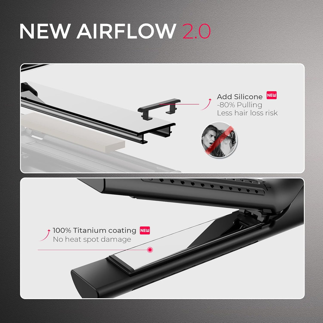 TYMO Airflow 2.0 - Plancha rizadora de pelo 2 en 1, rizador de pelo...