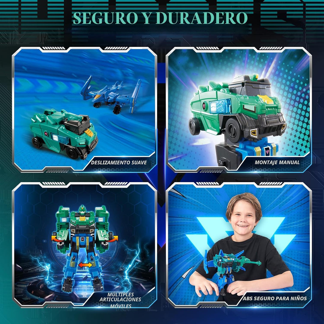 QUANTUM HEROES DINOSTER Juguetes Transformables, Robot Transformabl...