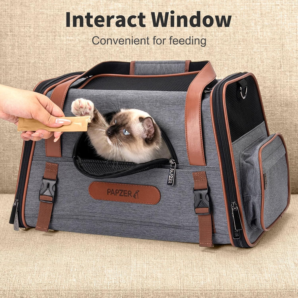 Transportador de mascotas prémium para gatos, bolso de transporte con