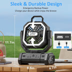 Honesorn - Ventilador de camping recargable de 20000 mAh con LED y...