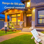 Regleta de alimentación para exteriores con cable de extensión de 25 pies, control remoto de 100 pies, temporizador de luz del atardecer al amanecer, impermeable, 6 tomas de tierra para patio