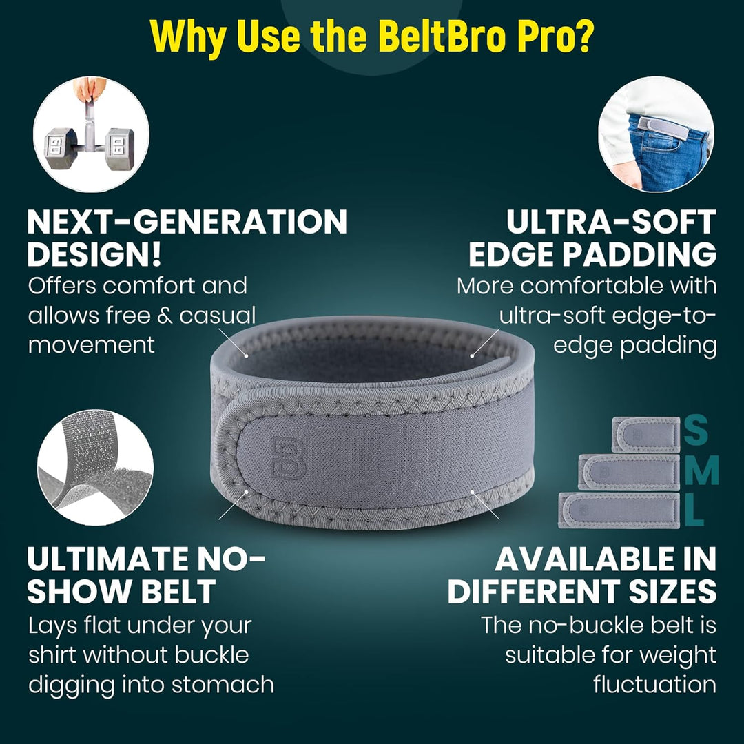 BeltBro Pro para hombres \u2013 Cinturón elástico sin hebilla BeltP...