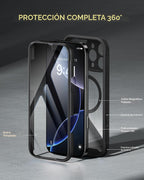 Miracase Funda magnética para iPhone 16 Pro de cuerpo completo con protector de pantalla de vidrio integrado, [compatible con MagSafe] funda militar a prueba de caídas 16 Pro, 6.3 pulgadas, color