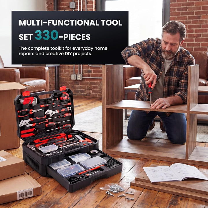OLIXIS Kit de herramientas de reparación del hogar de 330 piezas co...