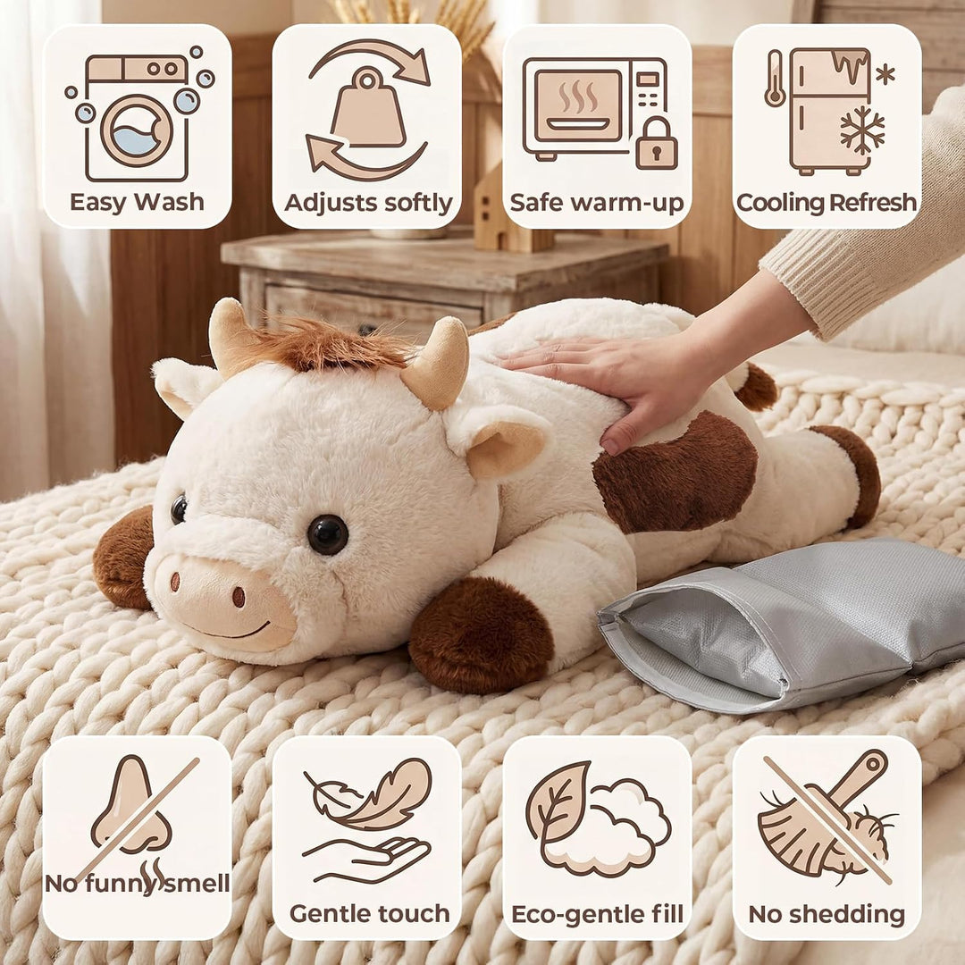 Mewaii - Animales de peluche ponderados con almohada calefactable m...