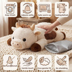 Mewaii - Animales de peluche ponderados con almohada calefactable microondable - 5 libras, Blanco