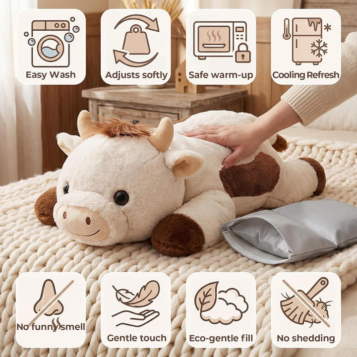 Mewaii - Animales de peluche ponderados con almohada calefactable m...