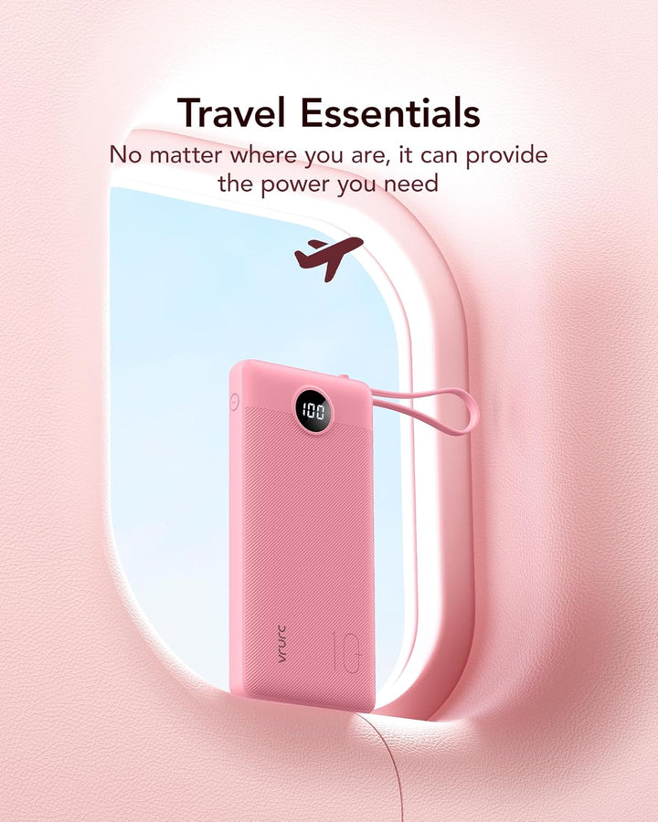 VRURC Cargador de teléfono portátil, cargador portátil de viaje con...