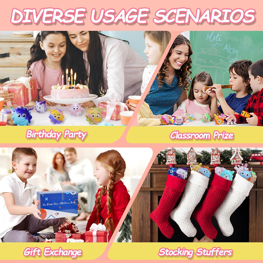 Paquete de 48 Juguetes Luminosos para Fiesta, Artículos para Fiesta que Brillan en la Oscuridad, Juguetes Pop Anti-estrés 3D al por Mayor, Pelota Antiestrés para Apretar, Relleno de Pascua, Premios para Aula, Rellenos para Calcetines