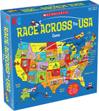 University Games, Scholastic Race Across the USA Juego de Mesa, Juego de Aprendizaje de Geografía para Niños y Familias, para 2 a 4 Jugadores a partir de 8 Años en Adelante