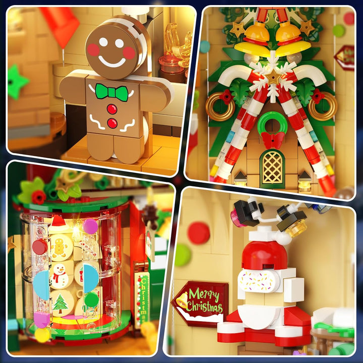 Juego de construcción de rincón de libro de Navidad con