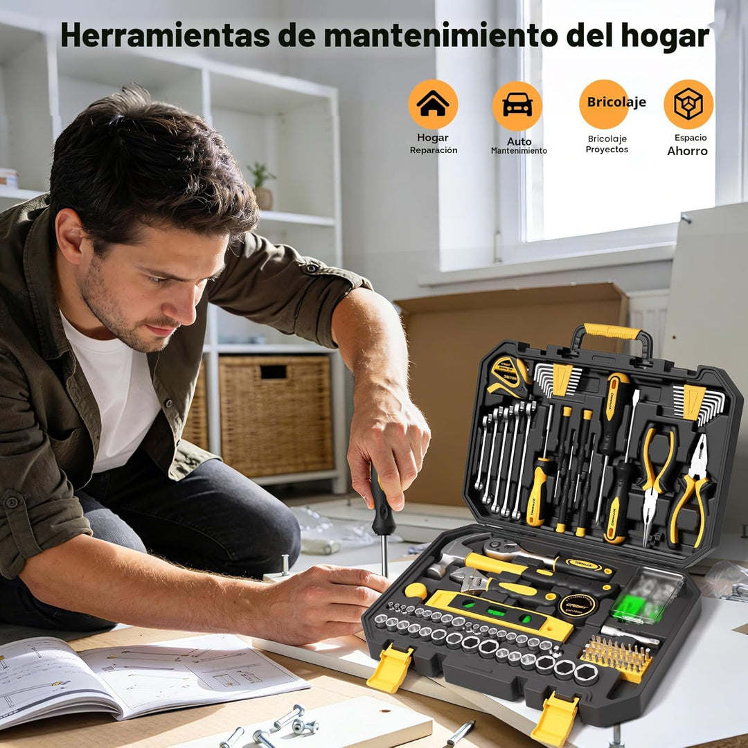 CRESOLVIA Kit de herramientas de 209 piezas para el hogar, juego de...