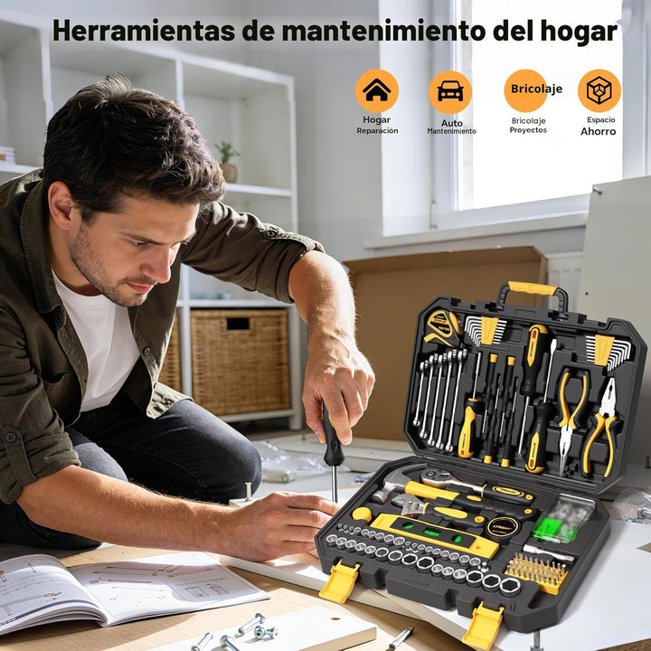 CRESOLVIA Kit de herramientas de 209 piezas para el hogar, juego de...