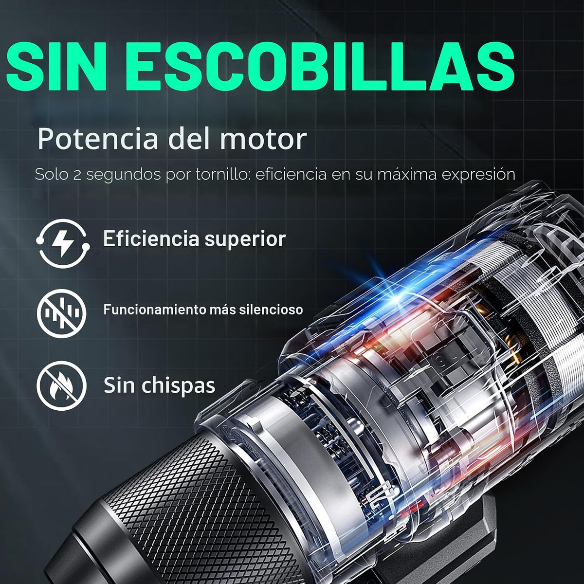 DCA Taladro de Martillo Sin Escobillas de 20V Inalámbrico, Taladro de Impacto de 492 Pulgadas-Libras de Torque, Portabrocas de Metal sin Llave de 1/2 Pulgada, 18+1+1, (0-450/0-1800 RPM), 27000 IPM