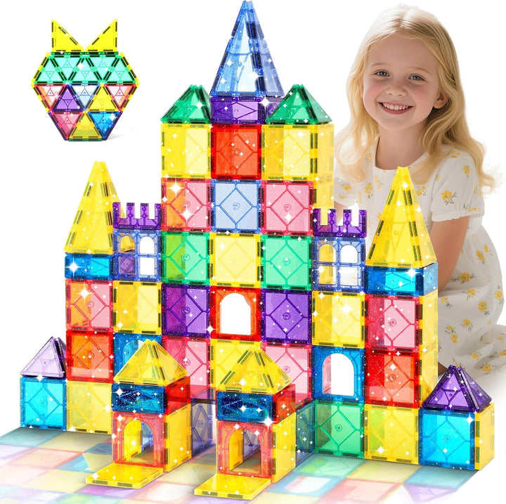 Mruikeny 100 Piezas Azulejos Magnéticos para Niños de 4-8 Años, Azu...