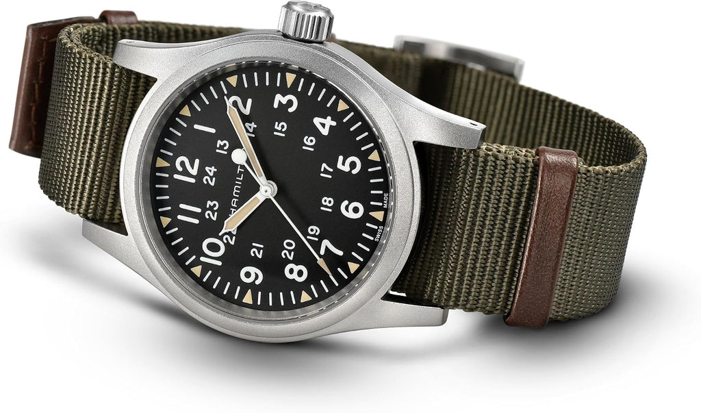 Hamilton Khaki Field Reloj mecánico para hombre, caja de acero inoxidable