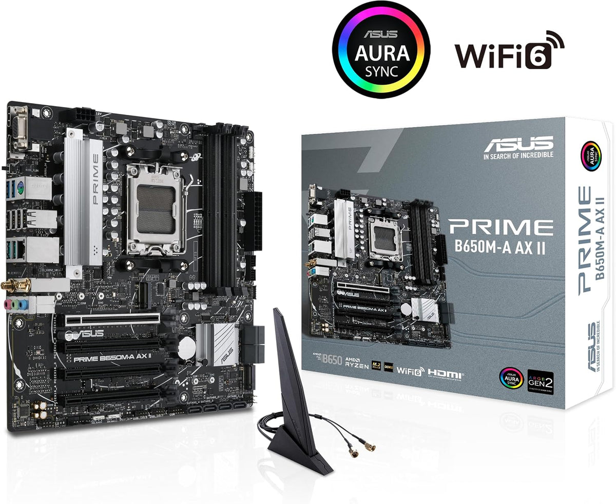 ASUS Prime B650M-A AX II AMD B650 AM5 Ryzen Desktop 9000 8000 y 700...