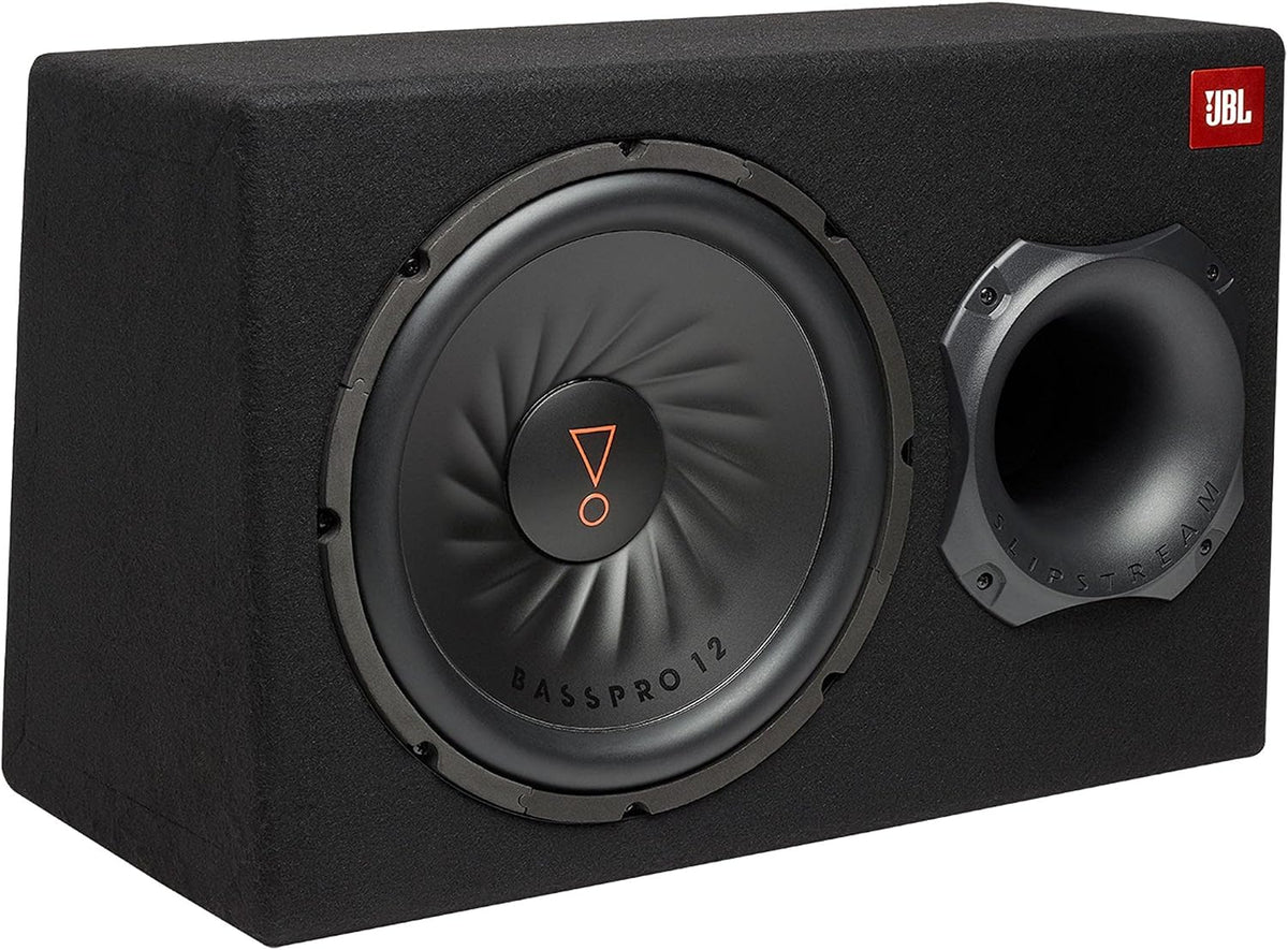 JBL SUBBP12AM - Subwoofer amplificado de 12" de 12" con control de subnivel, negro