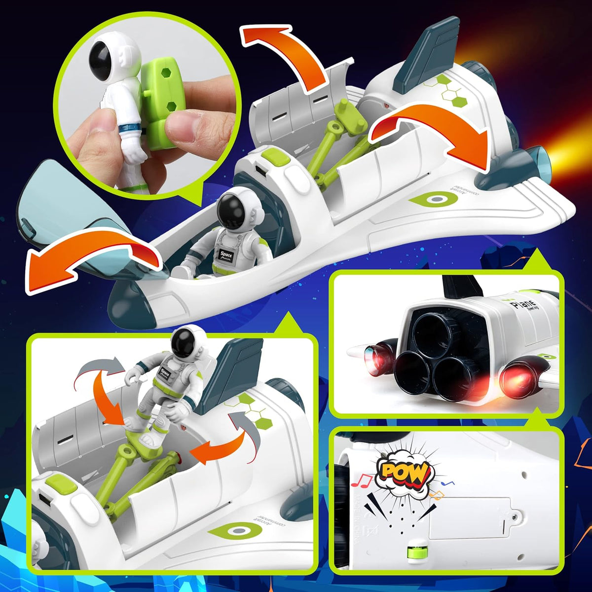 TOY Life Juguetes de cohete espacial para niños, juguete de lanzadera con figura de astronauta y rover para niños de 5 a 12 años, nave espacial, planeta STEM para niños y niñas