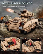 dOvOb Juego de Construcción de Tanque Militar M2 Bradley (1350 PIEZAS), Juguete de Construcción de Vehículo de Combate de Infantería del Ejército para Regalo de Adulto o Niño