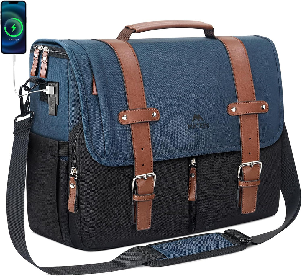 MATEIN Bolso bandolera para la escuela, bolso cruzado para hombre de 15.6