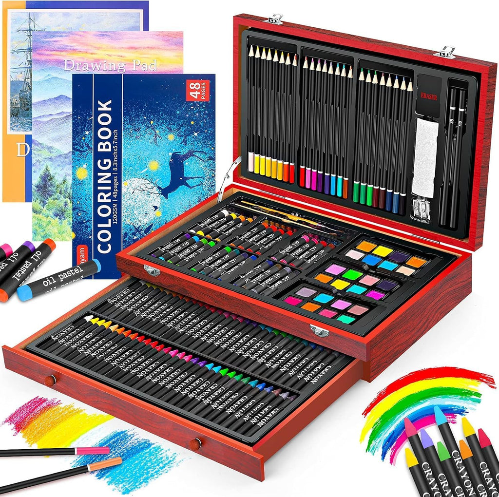 iBayam Suministros de arte, paquete de 150 piezas de arte de lujo, kit de