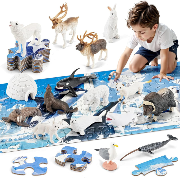 THINKBAY Juguetes de figuras de animales árticos \u2013 16 figuras...