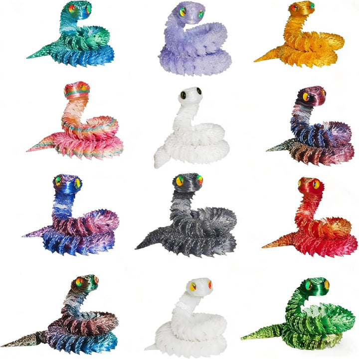 OGCHFZC Serpiente impresa en 3D de 12 pulgadas flexible 3D