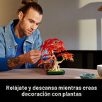 LEGO Botanicals 10348 - Kit de construcción de árbol bonsái de arce rojo japonés para adultos mayores de 18 años – Decoración única del hogar para habitación u oficina – Idea de regalo de inauguración de la casa para el nuevo hogar – Decoración de plantas