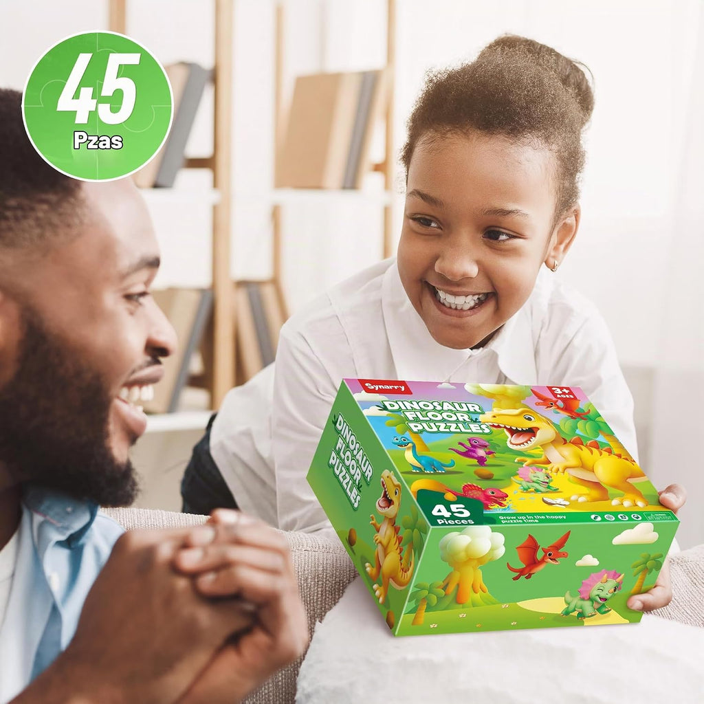 SYNARRY Dinosaur Floor Puzzles para niños 3-5 años Grande 45 piezas