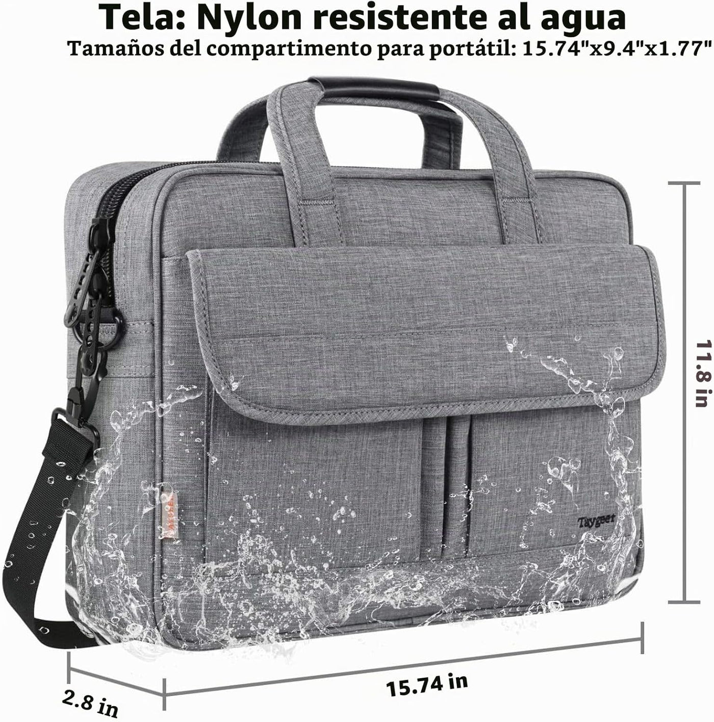 Taygeer Bolsa para laptop para mujeres y hombres, bolsa cruzada de...