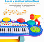 Mejor elección productos para niños, teclado electrónico musical, 37 teclas y micrófono, Azul